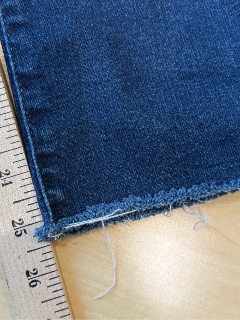 J. Crew Mid-rise kickout jean Super-Stretch Raw Hem‎ Dark Wash Size 32